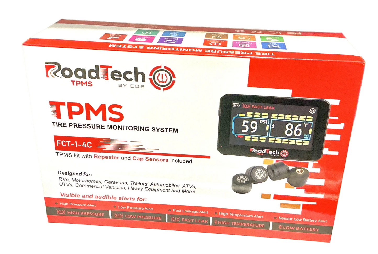 RoadTech Cap TPMS Kit-4 Sensor